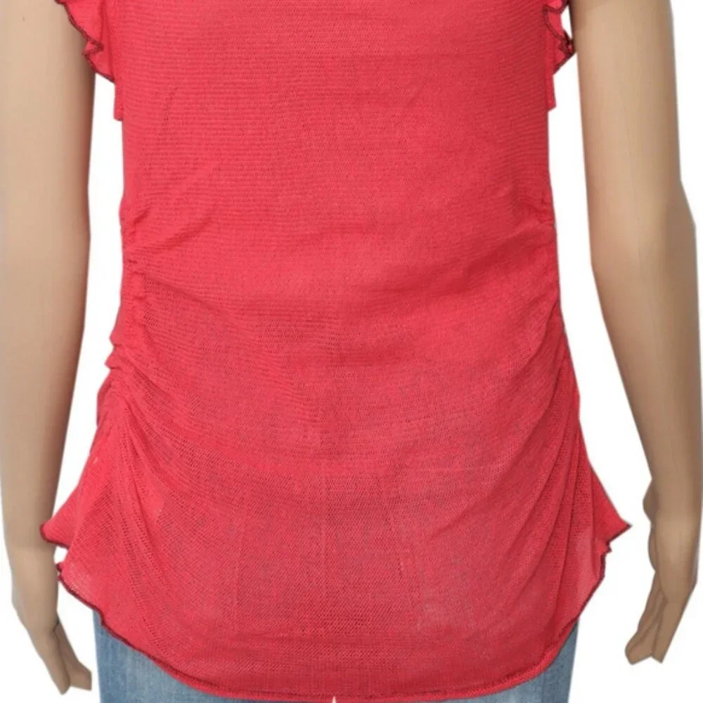 Free People Brynn Mesh Cowl-Neck Tank Sheer Sleeveless Dream Top S
